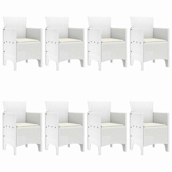 vidaXL Zestaw do jadalni w ogrodzie 9 pcs Biały polipropylen