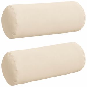 vidaXL Poduszki Wałkowe 2 pcs Beżowy &Oslash; 15 x 40 cm Tkanina mikrofibrowa