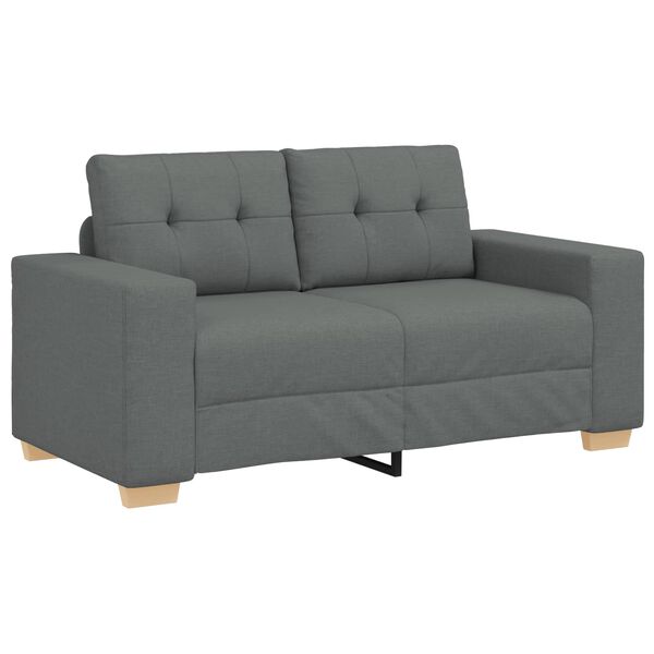 vidaXL Sofa 3 pcs Ciemnoszary 221 x 80 x 80 cm Tkanina lniana