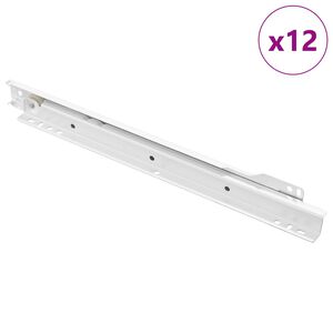 vidaXL Prowadnica szuflady 12 pcs Biały 300 mm Stal