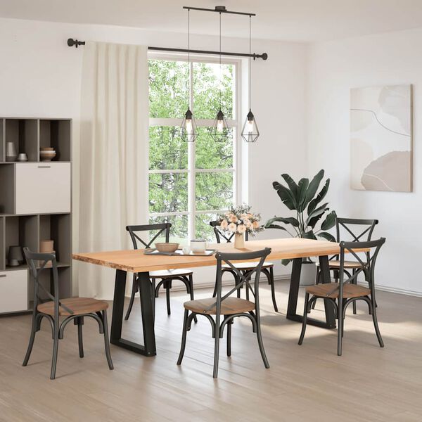 vidaXL Nogi do stołu jadalnego w kształcie litery V 2 szt. Czarne 50x(72-73,3) cm Stal