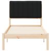 vidaXL Ramka ł&oacute;żka z tapicerowanym wezgłowiem Czarny 75 x 190 cm