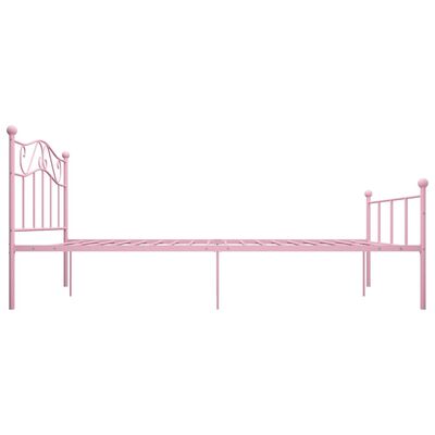 vidaXL Rama łóżka, różowa, metalowa, 120 x 200 cm