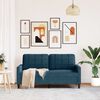 vidaXL Sofa 2-osobowa, niebieski, 140 cm, tapicerowana aksamitem