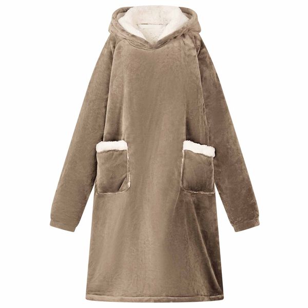 vidaXL Bluza-koc Camel m Fleece i Flanela