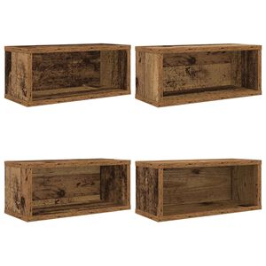 vidaXL Stojak na płyty CD 4 szt. Stare drewno 40 x 17 x 17 cm