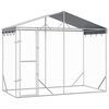 vidaXL Kojec dla psa, z dachem, srebrny, 3x1,5x2,5 m, stal