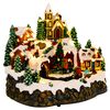 vidaXL Świąteczna wioska z pociągiem SALO 25,5 x 20 x 23 cm żywica