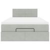 vidaXL Ł&oacute;żko otomana z materacem, jasnoszary, 120x190 cm, aksamit
