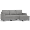 vidaXL 3-osobowa sofa z podn&oacute;żkiem, jasnoszara, 180 cm, tkaniną