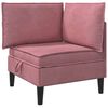 vidaXL Sofa z miejscem do przechowywania r&oacute;żowy Welur