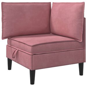 vidaXL Sofa z miejscem do przechowywania r&oacute;żowy Welur