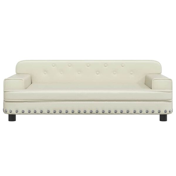 vidaXL Legowisko dla psa, kremowe, 90x53x30 cm, sztuczna skóra