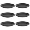 vidaXL Okrągły Talerzyk Kwiatowy 6 pcs Czarny &Oslash; 14 x 2 cm