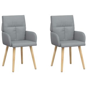 vidaXL Krzesła jadalne 2 pcs tkanina jasnoszary 60 x 56 x 96 cm