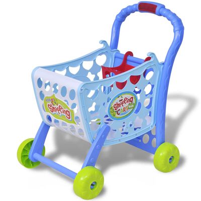 Zabawkowy wózek na zakupy 3 w 1, niebieski