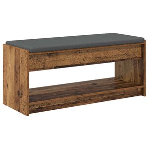 vidaXL Ławka w przedpokoju z poduszką Stare drewno 103 x 38 x 45 cm