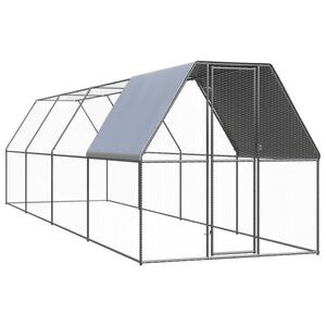 vidaXL Klatka zewnętrzna dla kurcząt, 2x8x2 m, stal galwanizowana