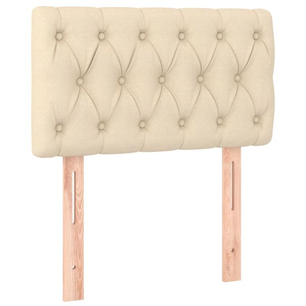 vidaXL Zagłówek do łóżka, kremowy, 80x7x78/88 cm, tkanina