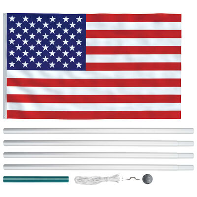 vidaXL Flaga USA z aluminiowym masztem, 6,2 m