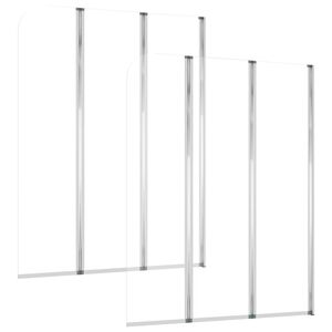 vidaXL 2 parawany na wannę, 104x130 cm, szkło hartowane, przezroczyste