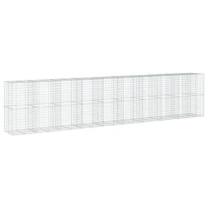 vidaXL Kosz gabionowy z pokrywą, 950x100x200 cm, galwanizowane żelazo