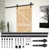 vidaXL Drzwi przesuwne Naturalny i czarny 80 x 210 cm