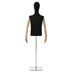 vidaXL Regulowana manekin 170-218 cm z podstawą Mężczyzna PP Czarny