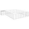 vidaXL Kojec dla psa, srebrny, 25,41 m&sup2;, stalowy