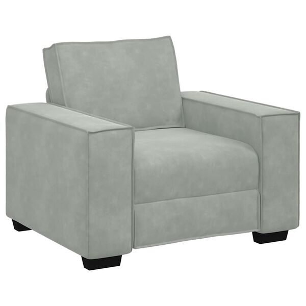 vidaXL Sofa Fotel Jasnoszary 100x78x84 cm Aksamit