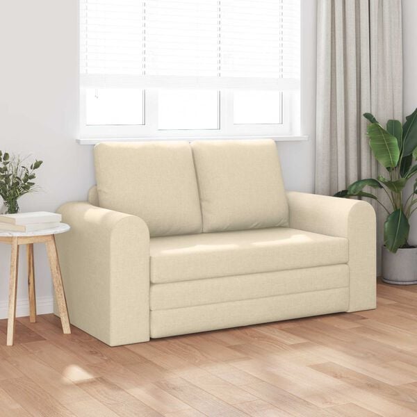 vidaXL Sofa Bed 60cm Kremowy tkanina
