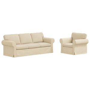 vidaXL Sofa 2 pcs Kremowy