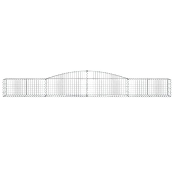 vidaXL Kosze gabionowe, 7 szt, 400x50x40/60 cm, galwanizowane żelazo