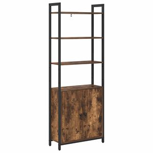 vidaXL Szafka na książki 6 poziom&oacute;w 60 x 24 x 161 cm Dąb wędzony