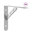 vidaXL Wsporniki do p&oacute;łek, 4 szt., 23,5x2,5x15,5 cm, srebrna stal