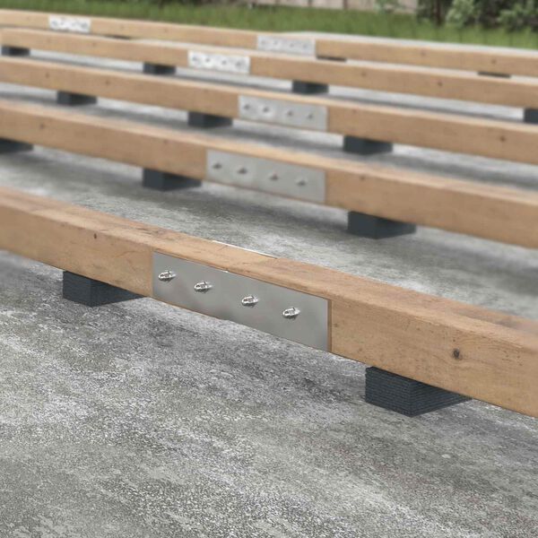 vidaXL Pad Patio z Granulatem Gumowym Czarny 6 x 9 x 0,3 cm Guma