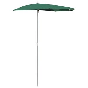 vidaXL P&oacute;łokrągły parasol ogrodowy na słupku, 180x90 cm, zielony