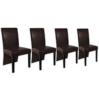 vidaXL Krzesła stołowe, 4 szt., ciemnobrązowe, sztuczna skóra