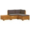 vidaXL Zestaw sof na zewnątrz 4 Sztuka brązowy Lite Drewno Akacji