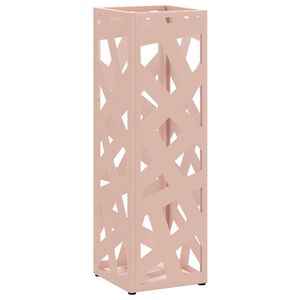 vidaXL Stojak na Parasol Deszczowy r&oacute;żowy 15,5 x 15,5 x 49 cm Stal