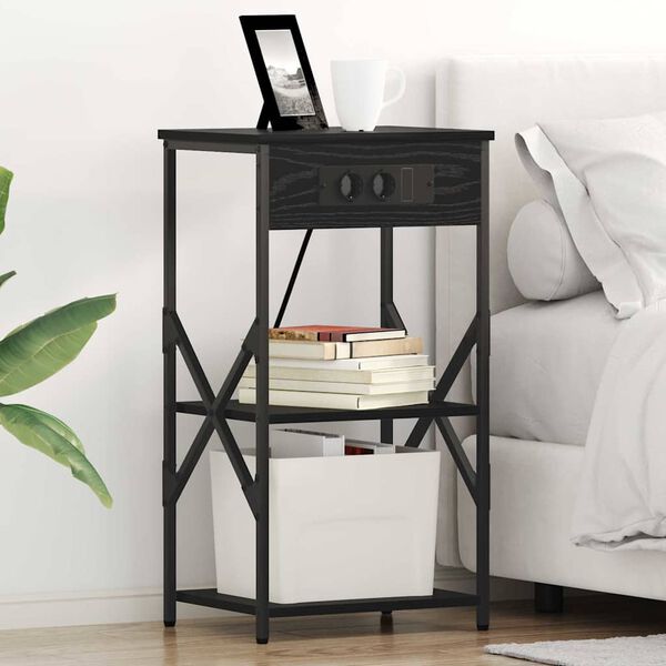 vidaXL Szafka Nocna Czarny Dąb 41 x 31 x 76 cm Materiał drewnopochodny
