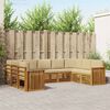 vidaXL Zestaw sofy narożnej z poduszką 9 pcs Naturalny i Beżowy
