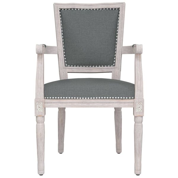 vidaXL Krzesło stołowe, ciemnoszare, obite tkaniną