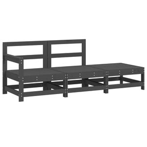 vidaXL 3-cz. zestaw mebli ogrodowych, szary, lite drewno sosnowe