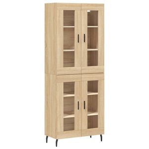 vidaXL Witrynka, dąb sonoma, 69,5x34x180 cm, materiał drewnopochodny