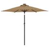 vidaXL Parasol ogrodowy LED, stalowy słupek, taupe, 225x225x212 cm