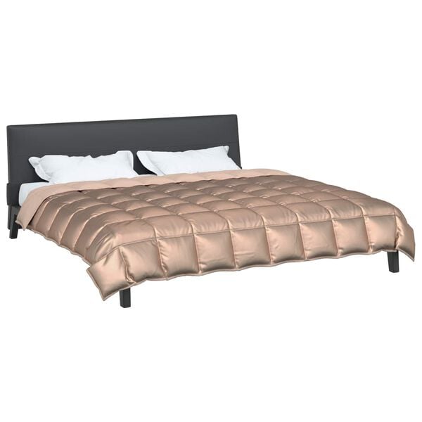 vidaXL Zimowa Kołdra złoty 200 x 200 cm Satyna i Mikrofibra