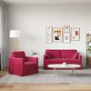 vidaXL Sofa 2 pcs Czerwone wino
