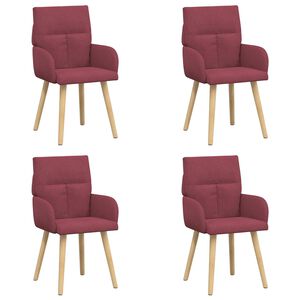 vidaXL Krzesła jadalne 4 pcs tkanina Czerwone wino 60 x 56 x 96 cm