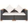 vidaXL Sofa ogrodowa, rattan PE, czarna